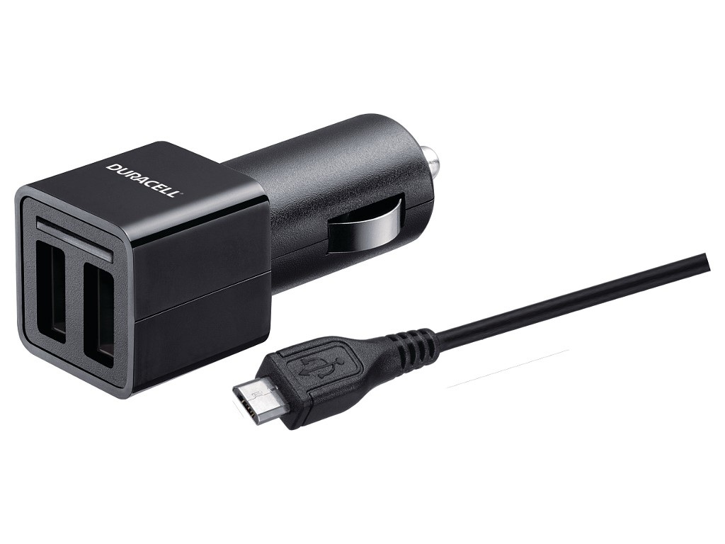 Duracell 2x2.4A In-Car Charger + Micro USB Cable