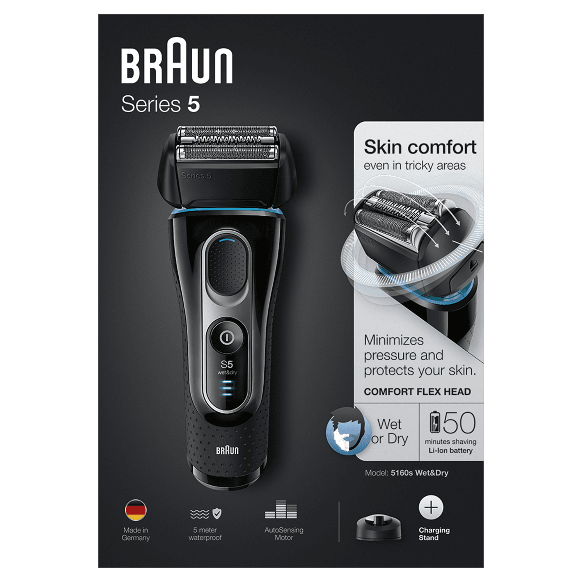 Braun 81627180 men's shaver Foil shaver Trimmer Black, Blue – image 3