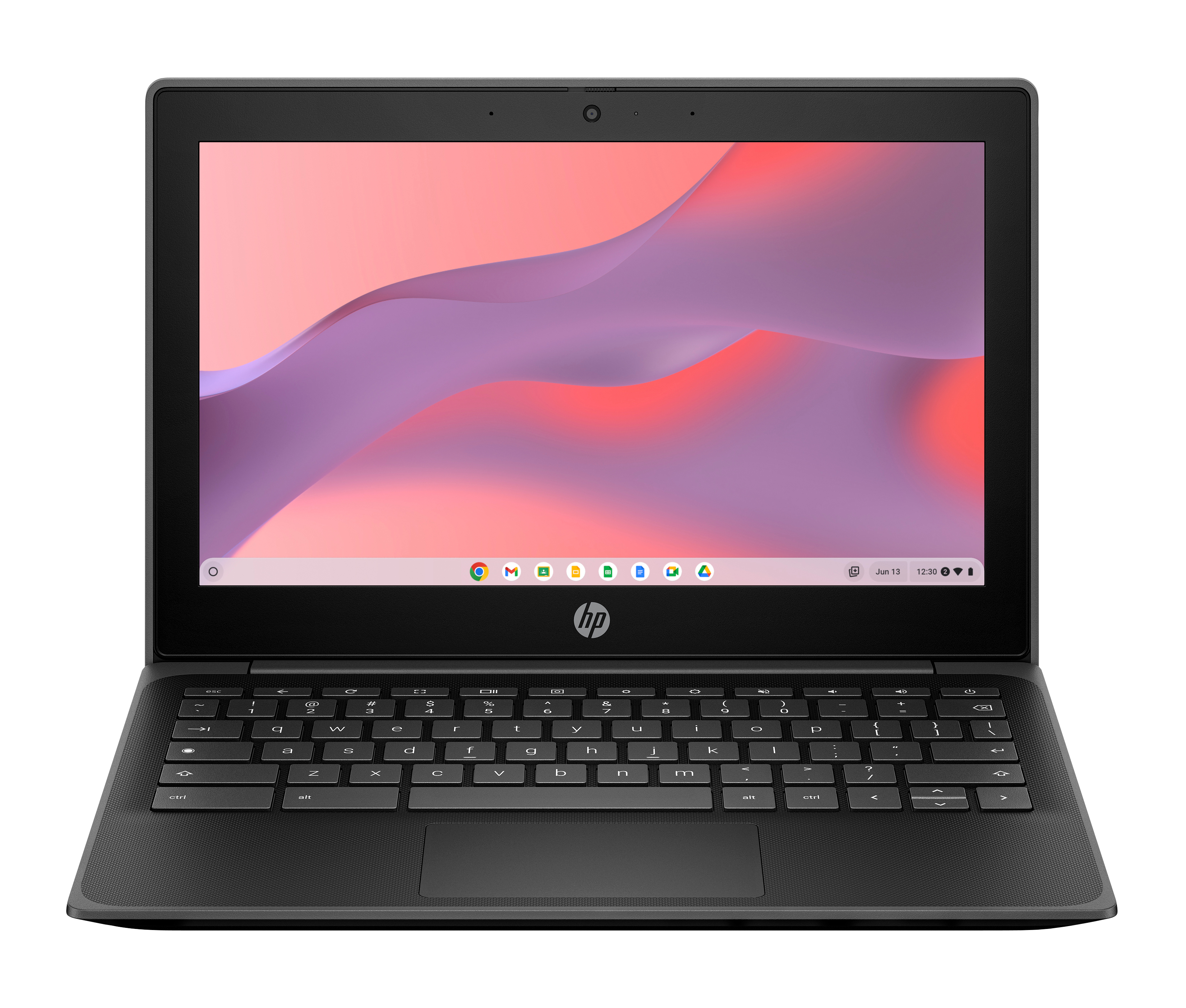 HP Fortis 11 G10 Chromebook - 180-degree hinge design - Intel N-series - N100 / up to 3.4 GHz - Chrome OS - UHD Graphics - 8 GB RAM - 64 GB eMMC - 11.6" IPS touchscreen 1366 x 768 (HD) - Wi-Fi 6E, Bluetooth - jack black - kbd: UK