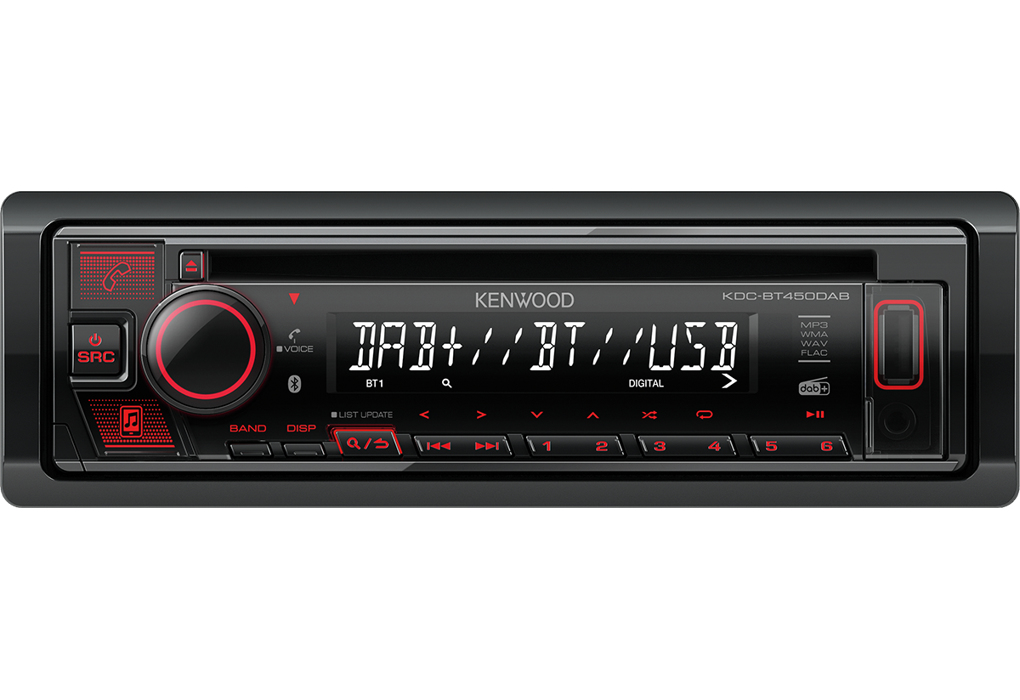 Kenwood KDC-BT450DAB car media receiver Black 50 W Bluetooth