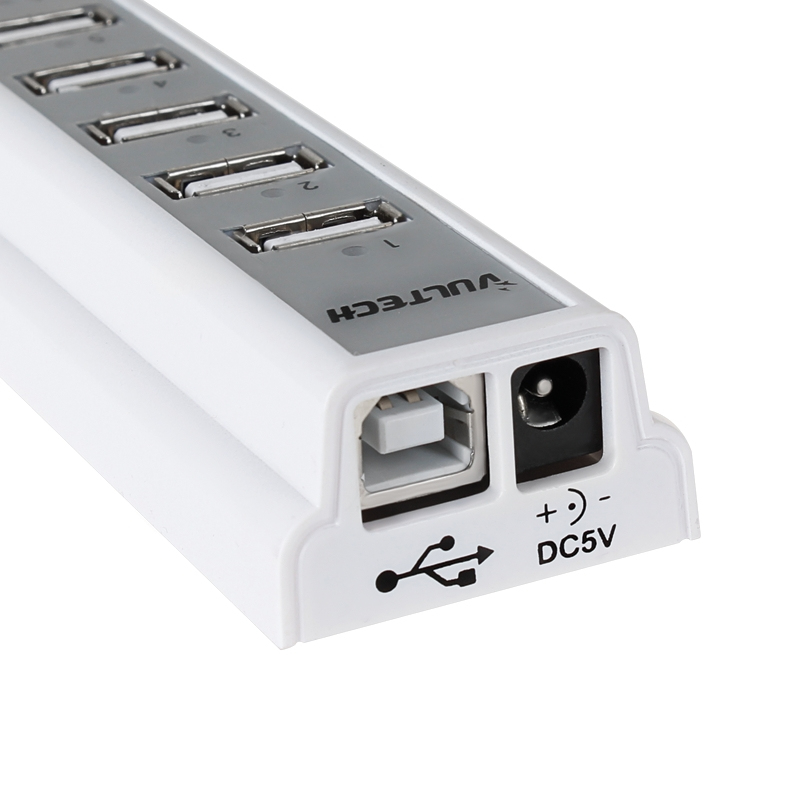 Vultech HU-10B interface hub USB 2.0 480 Mbit/s Grey, White – image 3