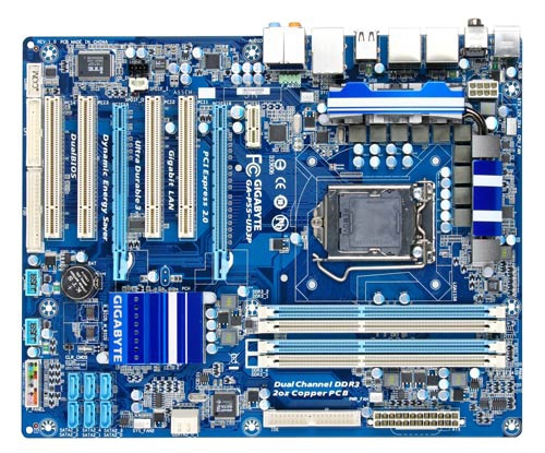 GIGABYTE GA-P55-UD3P motherboard Intel® P55 LGA 1156 (Socket H) ATX – image 1