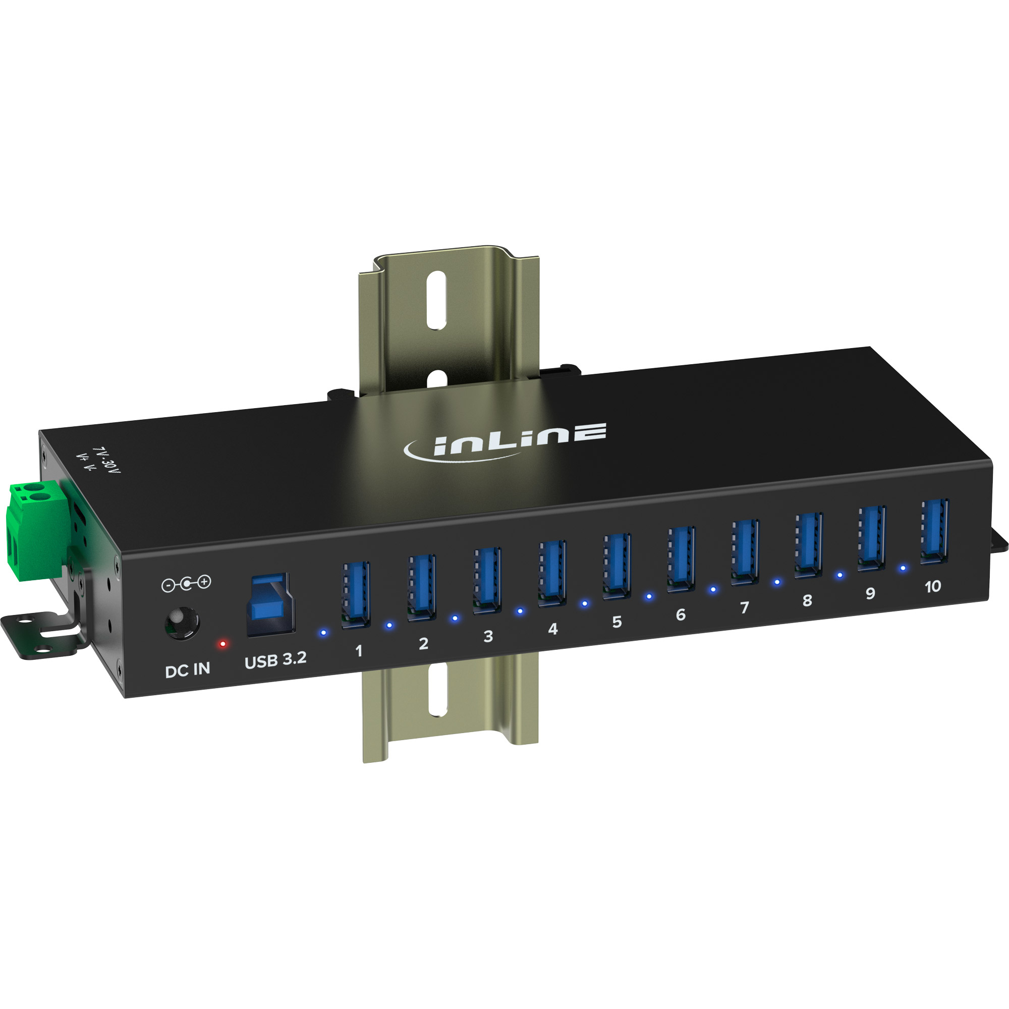 InLine 35396C interface hub USB 3.2 Gen 1 (3.1 Gen 1) Type-B 5000 Mbit/s Black – image 3