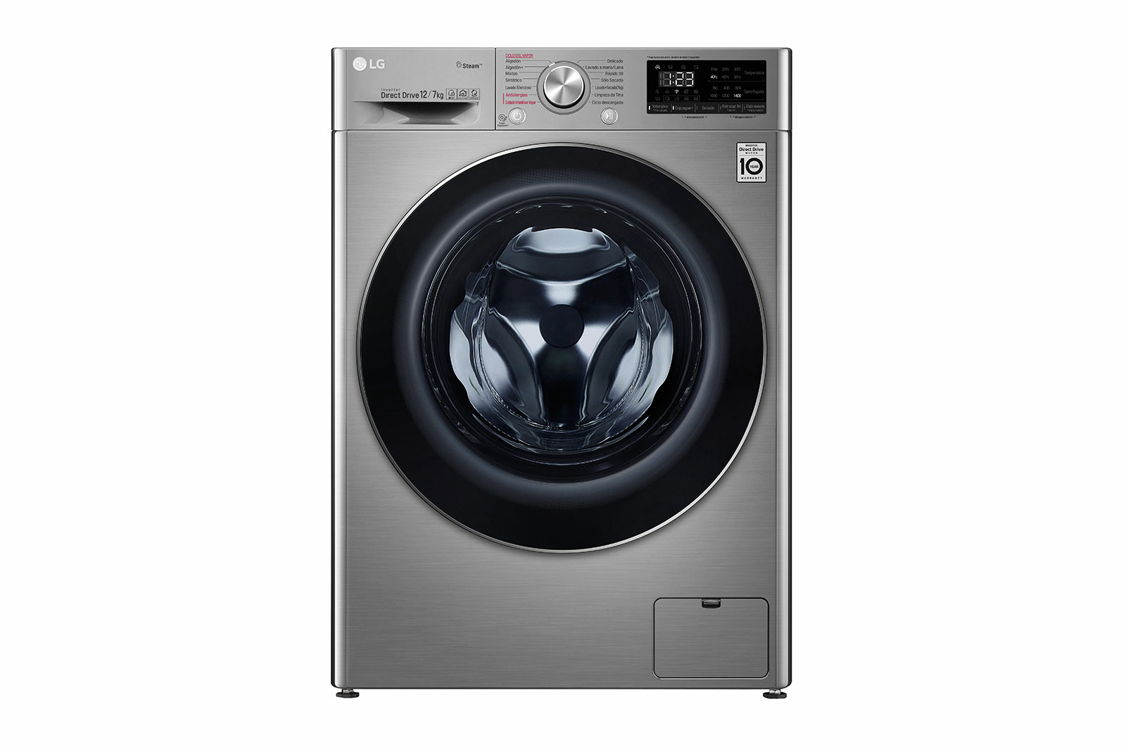 LG WD12VVC4S6S washer dryer Freestanding Front-load Stainless steel – image 1