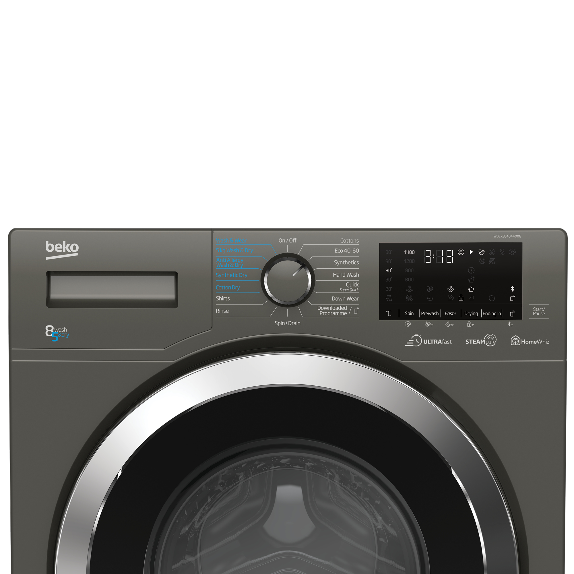 Beko WDEX854044Q0G washer dryer Freestanding Front-load Graphite – image 2
