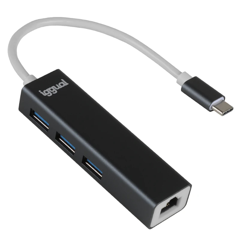 iggual IGG319253 replicatore di porte e docking station per laptop Cablato USB 3.2 Gen 1 (3.1 Gen 1) Type-C Nero