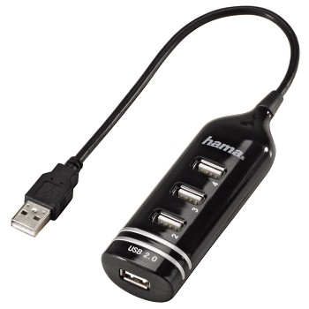 Hama 00054676 interface hub 480 Mbit/s Black