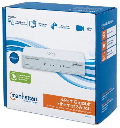 Manhattan 5-Port Gigabit Ethernet Switch, Desktop Size, Plastic, IEEE 802.3az (Energy Efficient Ethernet), Three Year Warranty, Box – image 5