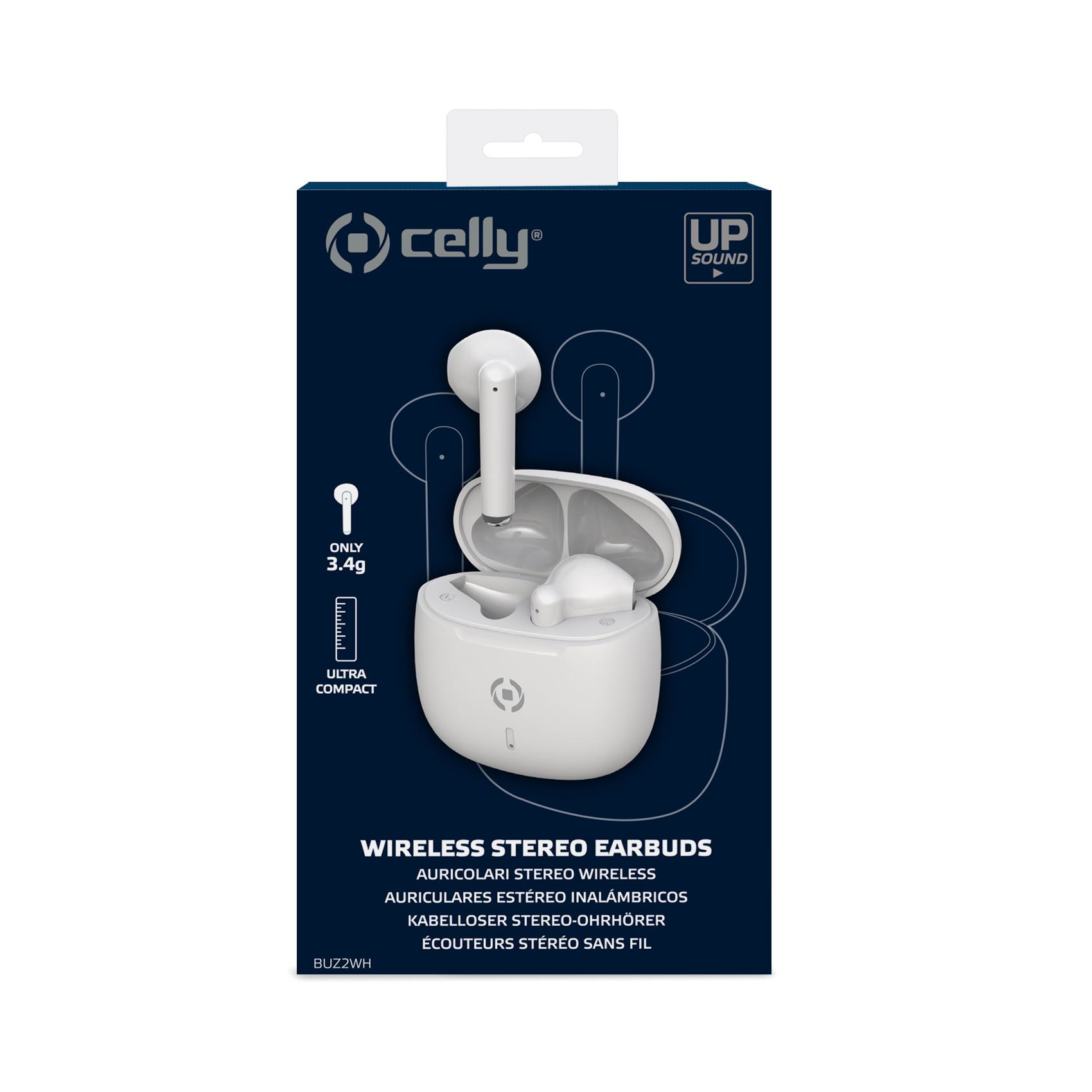 Celly BUZ2 Headset True Wireless Stereo (TWS) In-ear Calls/Music USB Type-C Bluetooth White – image 2
