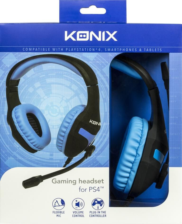 Konix 61881187303 headphones/headset Wired Head-band Gaming Black, Blue – image 1