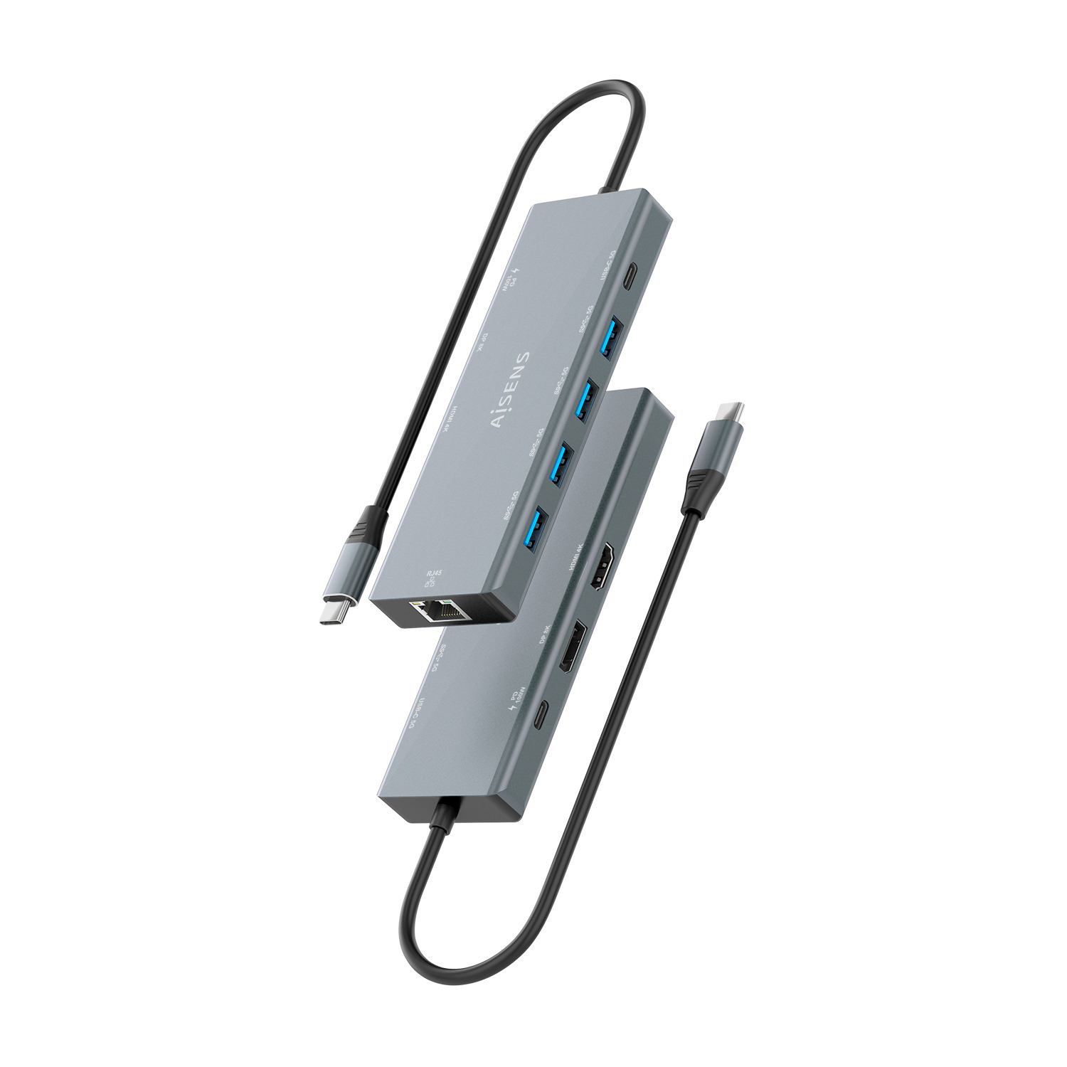AISENS ASUC-9P051-GR laptop dock/port replicator Wired USB 3.2 Gen 1 (3.1 Gen 1) Type-C Grey – image 3