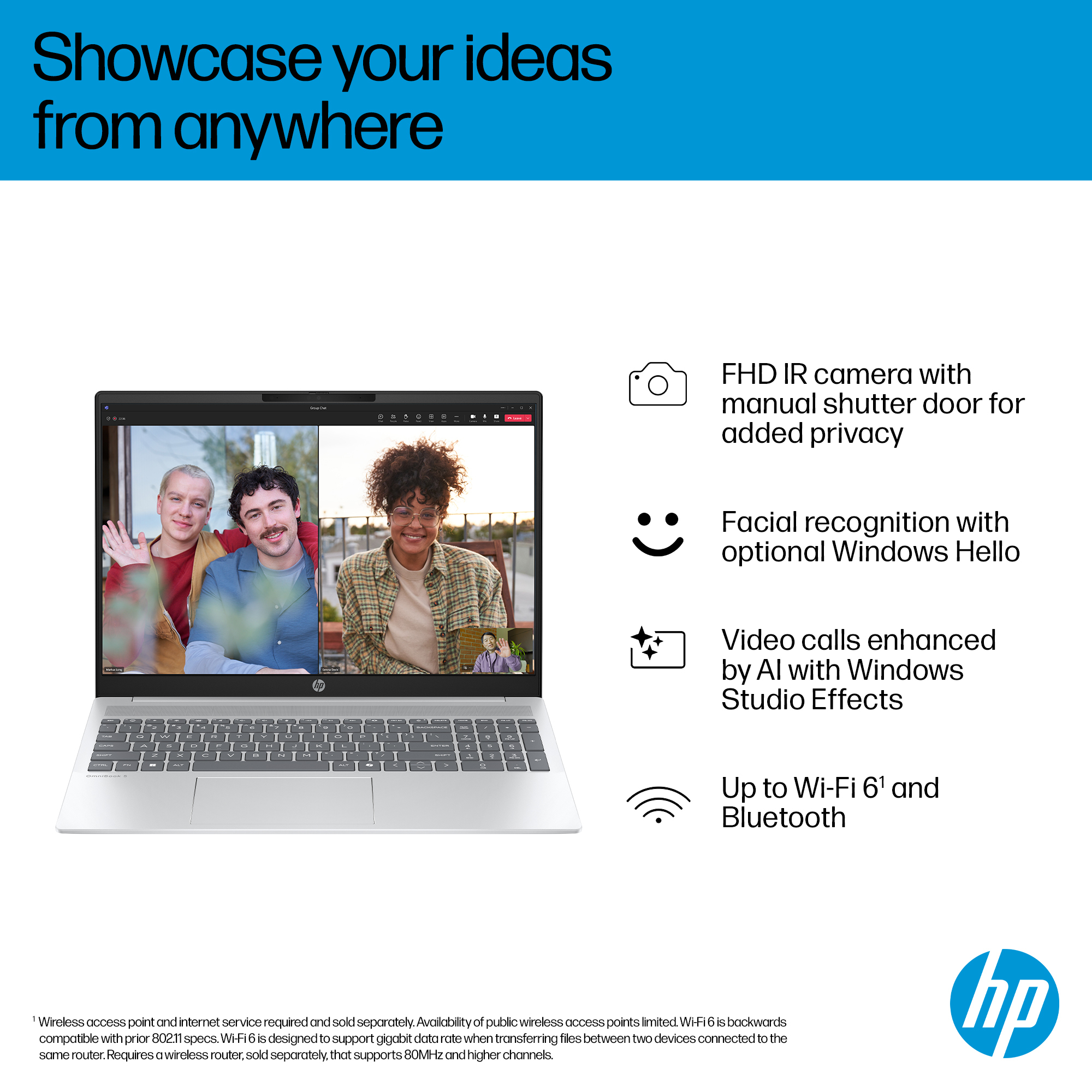 HP OmniBook 5 Laptop 16-bc1007nax AMD Ryzen™ 7 8840U 40.6 cm (16″) 2K 16 GB LPDDR5-SDRAM 1 TB SSD Wi-Fi 6 (802.11ax) Windows 11 Home AI PC Silver image 8