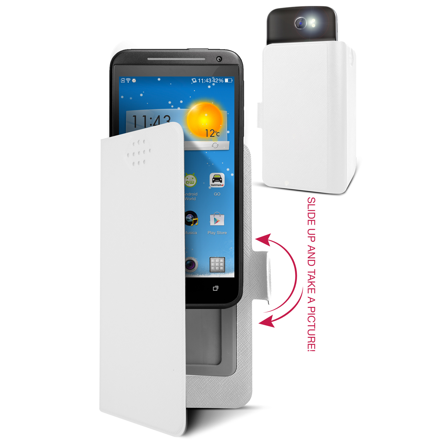 Area CSTAUNIMW mobile phone case Flip case White