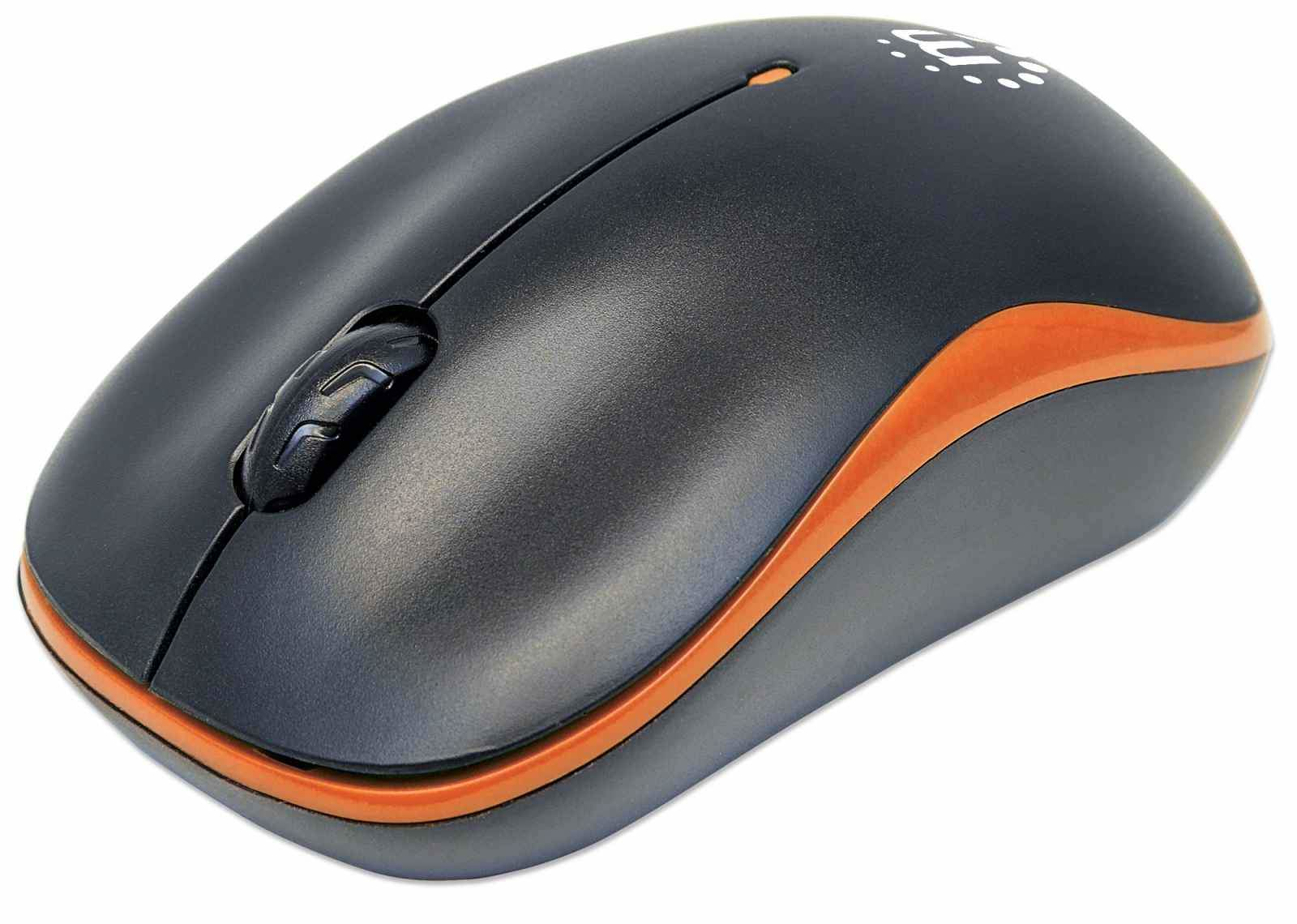 Manhattan Success Wireless Mouse (Promo), Black/Orange, 1000dpi – image 1