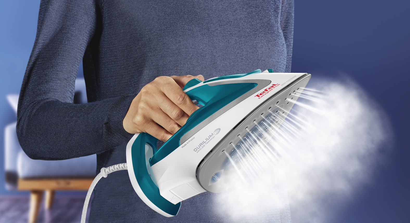 Tefal EasyGliss Plus FV5718 iron Dry & Steam iron Durilium soleplate – image 5