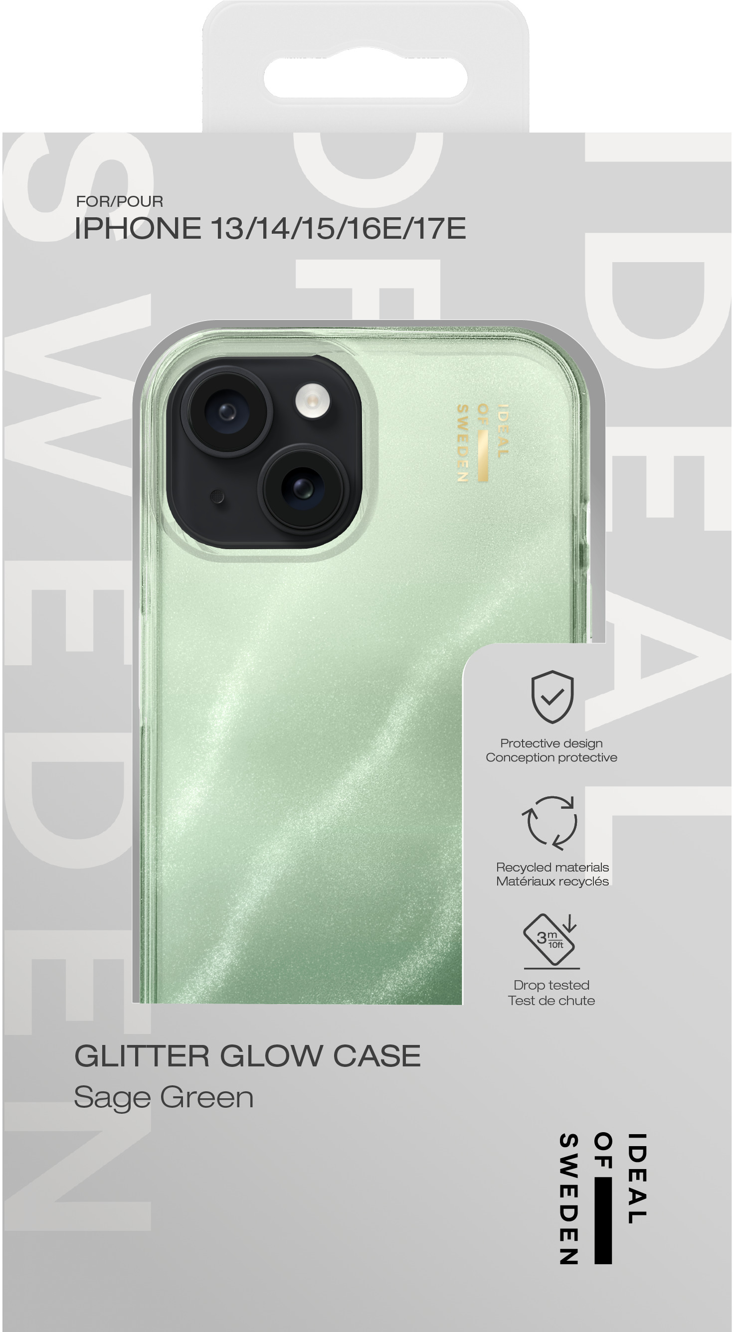 iDeal of Sweden Clear Case iPhone 13 / 14 / 15 / 16e / 17e Sage Green – image 4