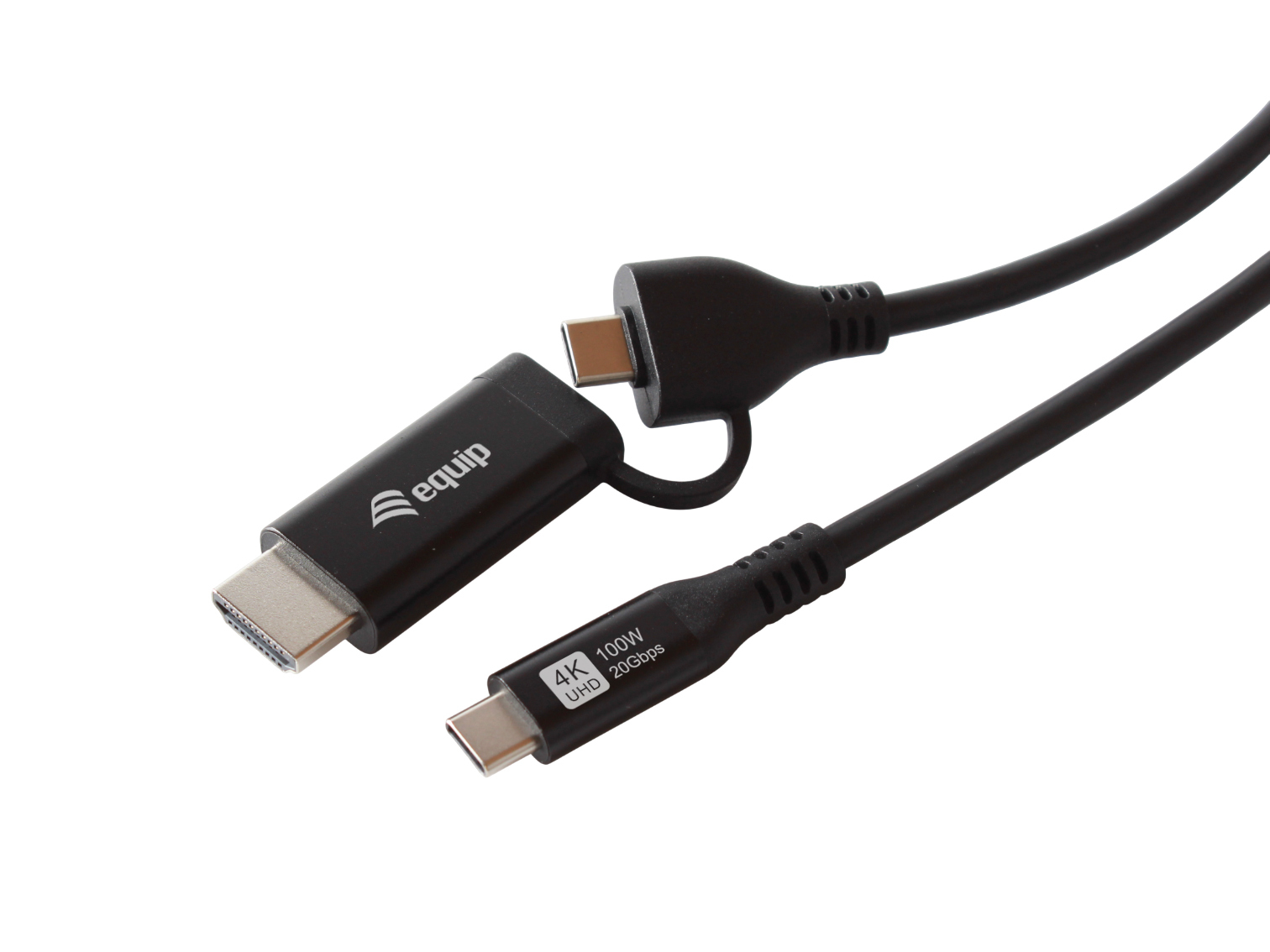 Equip Adapter USB-C->USB-C+HDMI  PD100W  4K/ 60Hz 1.00m Alu.