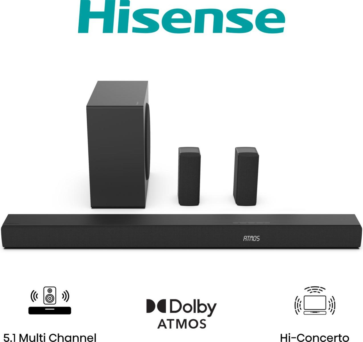 Hisense AX5100Q 5.1.2 soundbar med trådløs subwoofer