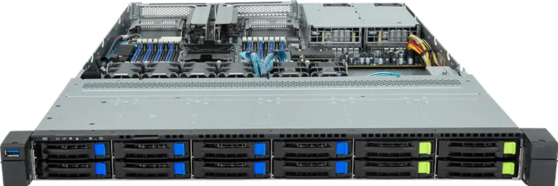 GIGABYTE R163-S32-AAC2 Intel C741 LGA 4677 (Socket E) Rack (1U) Black, Steel – image 2