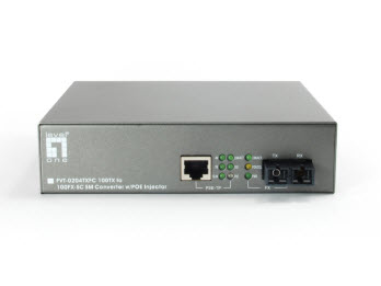 LevelOne 10/100BASE-TX to 100BASE-FX SMF SC PoE Converter, 20km – image 3