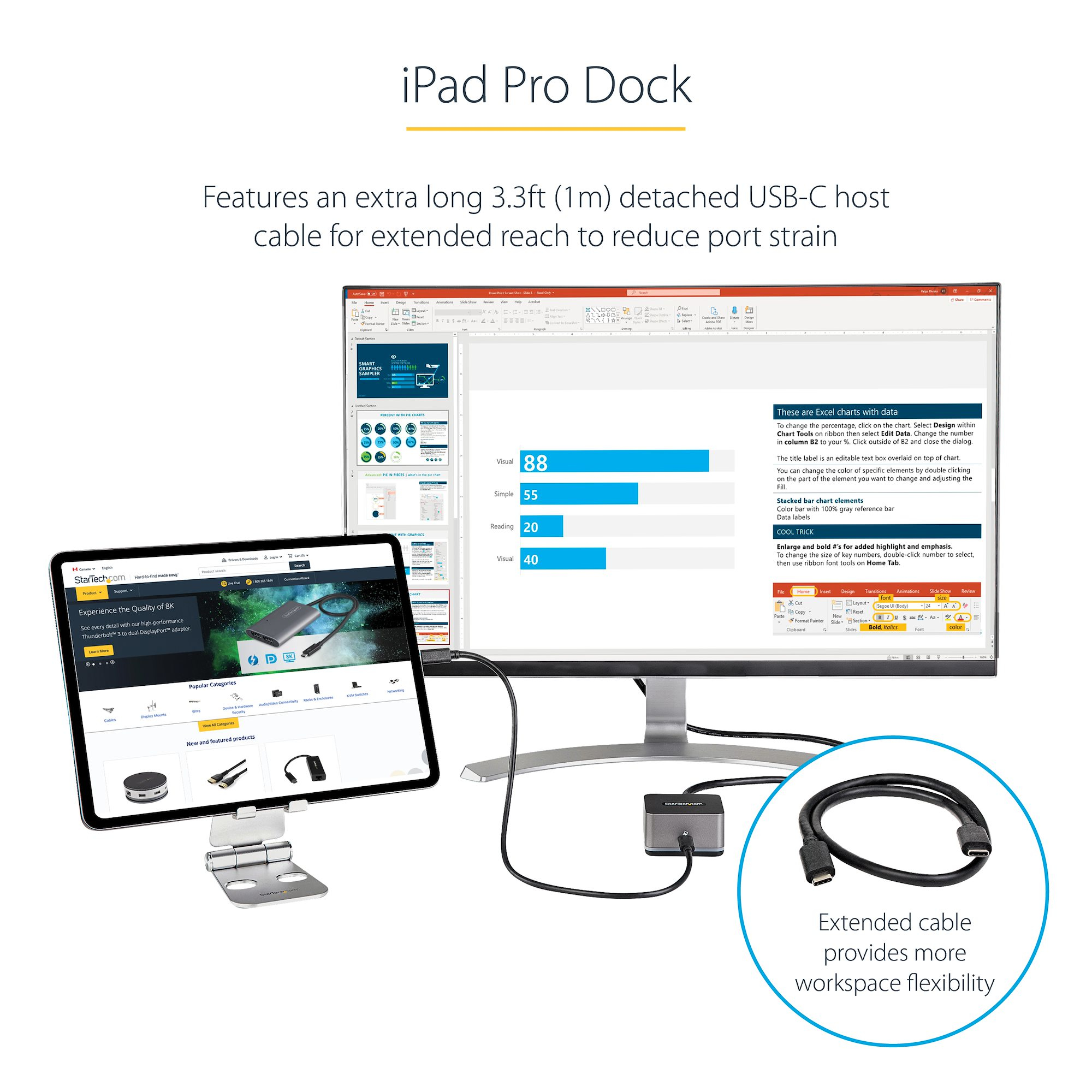 StarTech.com USB C Mini Dock for Chromebooks, iPad Pro, Android Tablets/Smartphones, USB-C Chromebook Docking Station w/ 4K – image 6