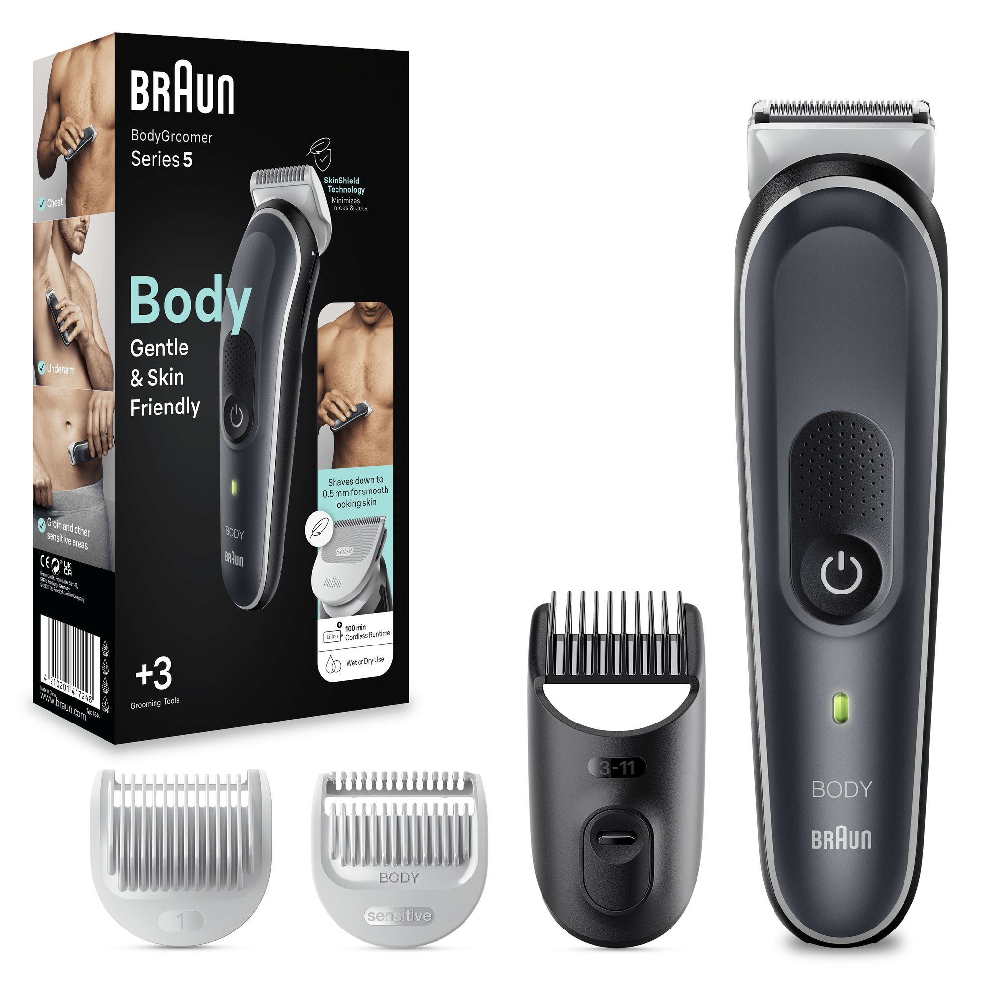 Braun BodyGroomer Body groomer 5 BG5350, with SkinShield technology and 2 attachments – image 2