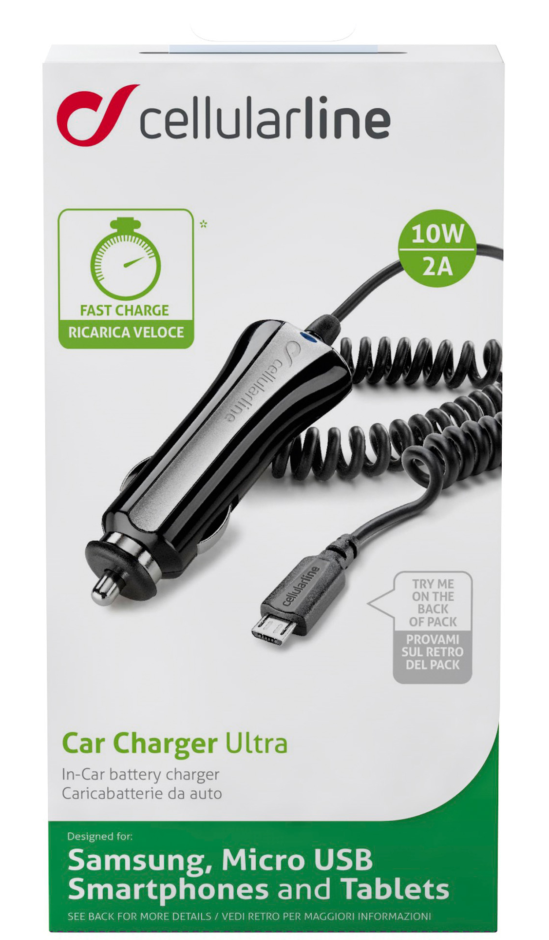 Cellularline Car Charger - Fast Charge - Micro USB – image 2