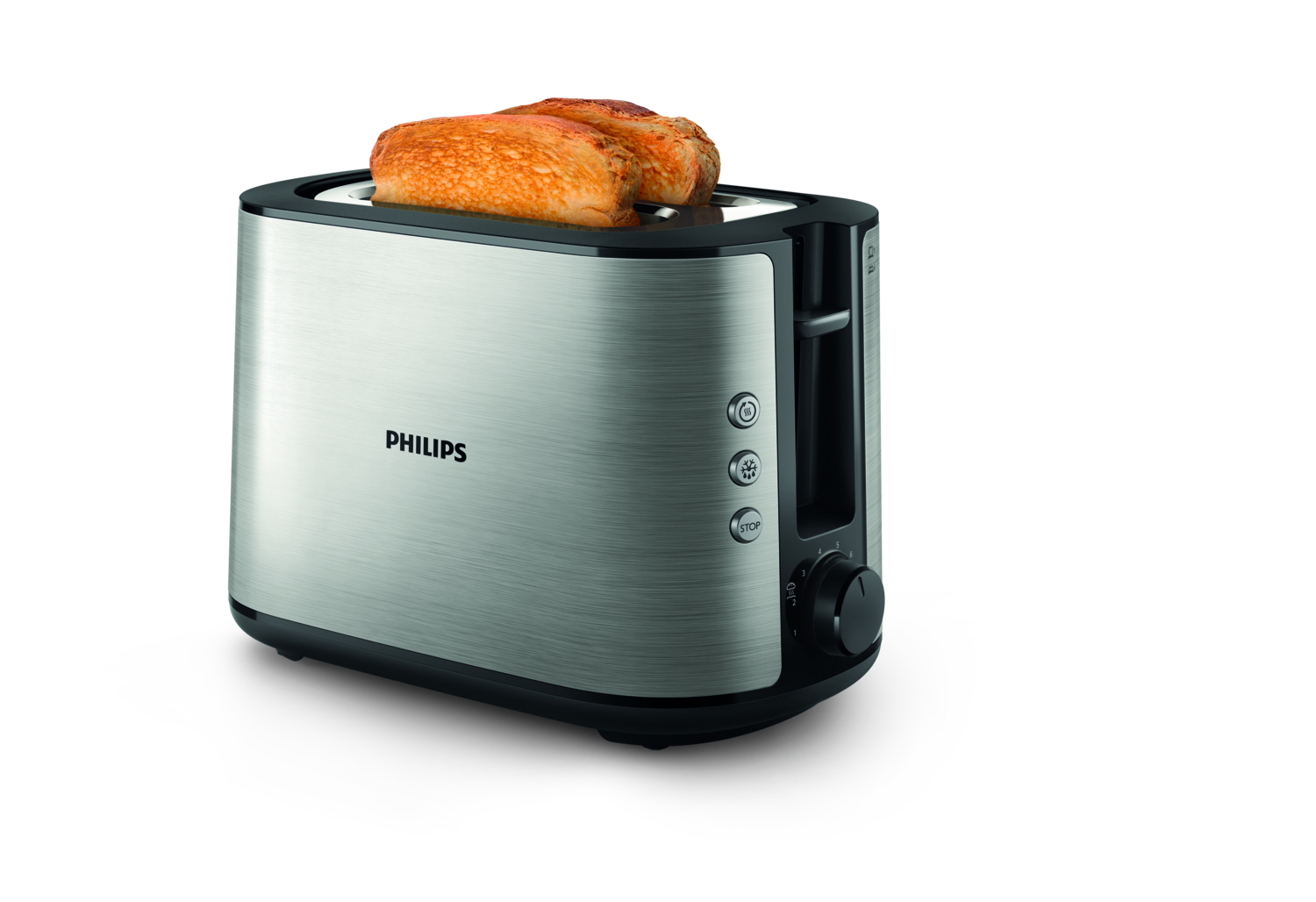 Philips Viva Collection HD2650/90 Tostapane - 2 fette, fessura ampia, metallo