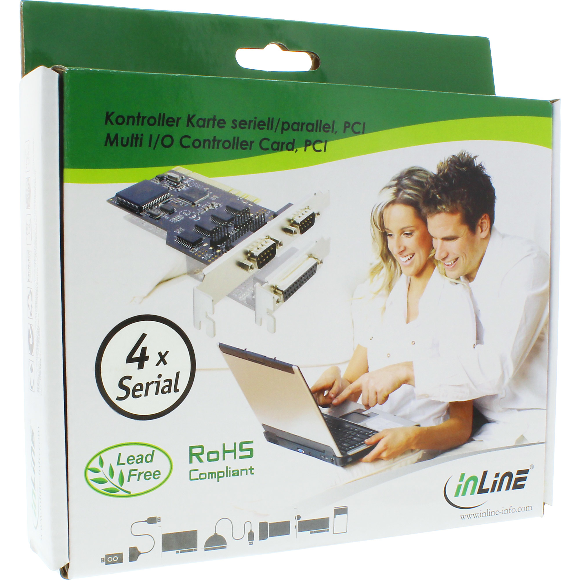 InLine PCI Multi I/O Controller Card 4 DB9 Serial Ports – image 2