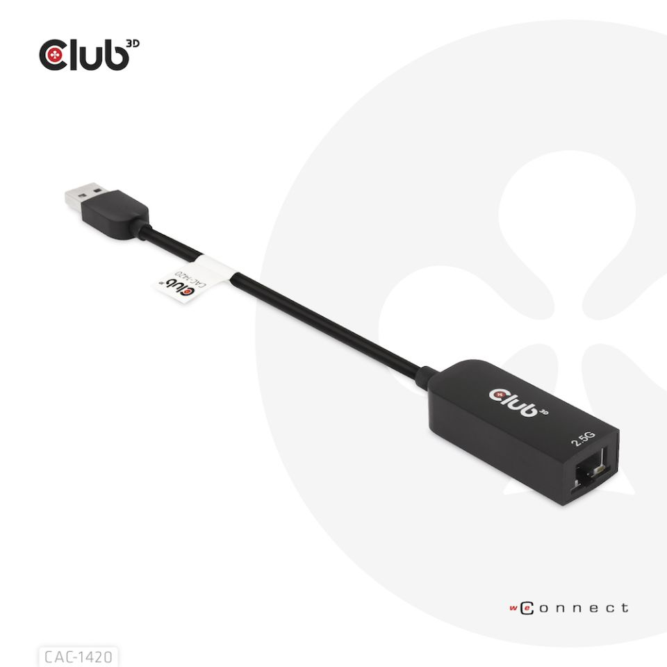 CLUB3D USB 3.2 Gen1 Type A to RJ45 2.5Gbps Adapter – image 3