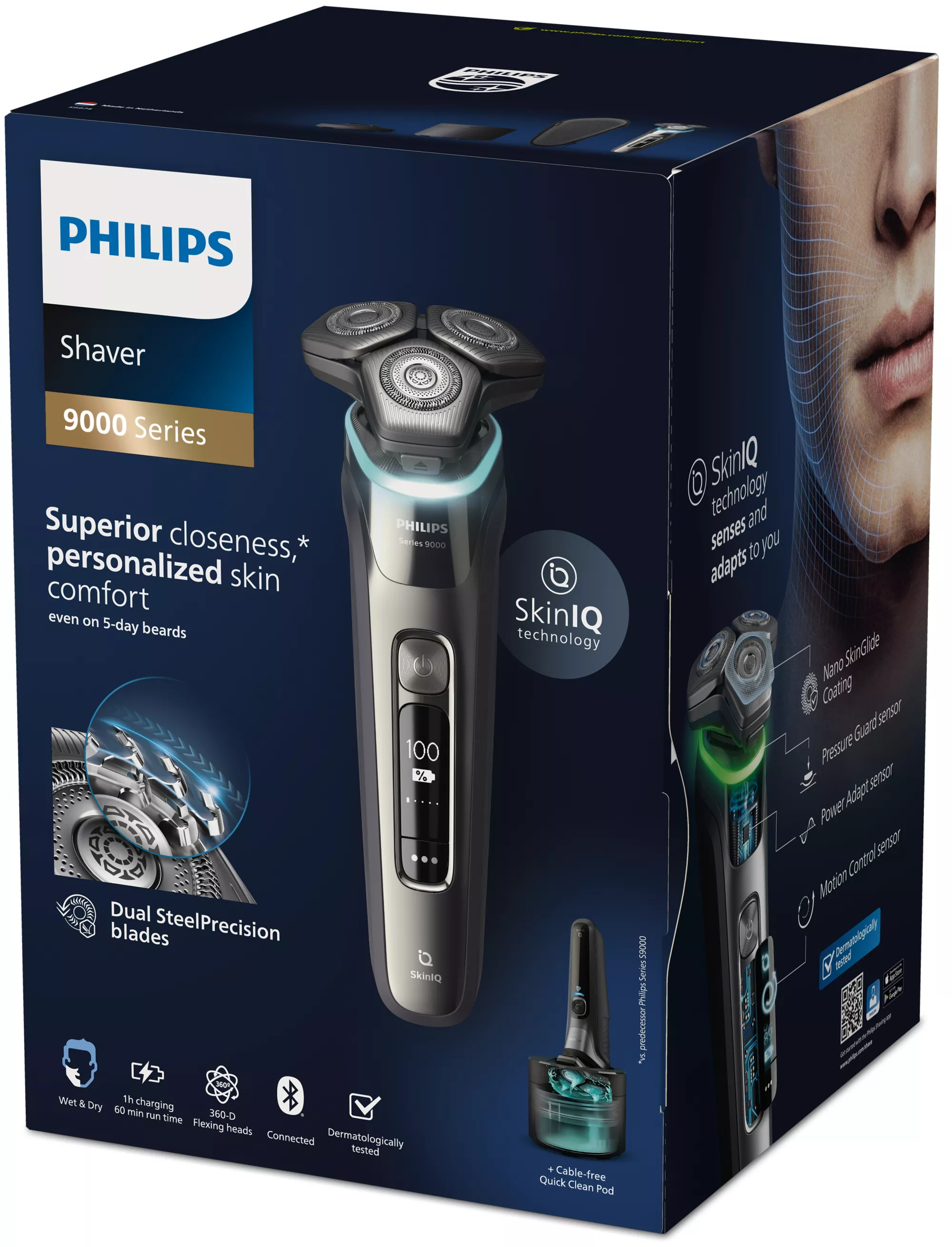 Philips SHAVER Series 9000 S9974/55 Wet & Dry electric shaver with SkinIQ – image 2
