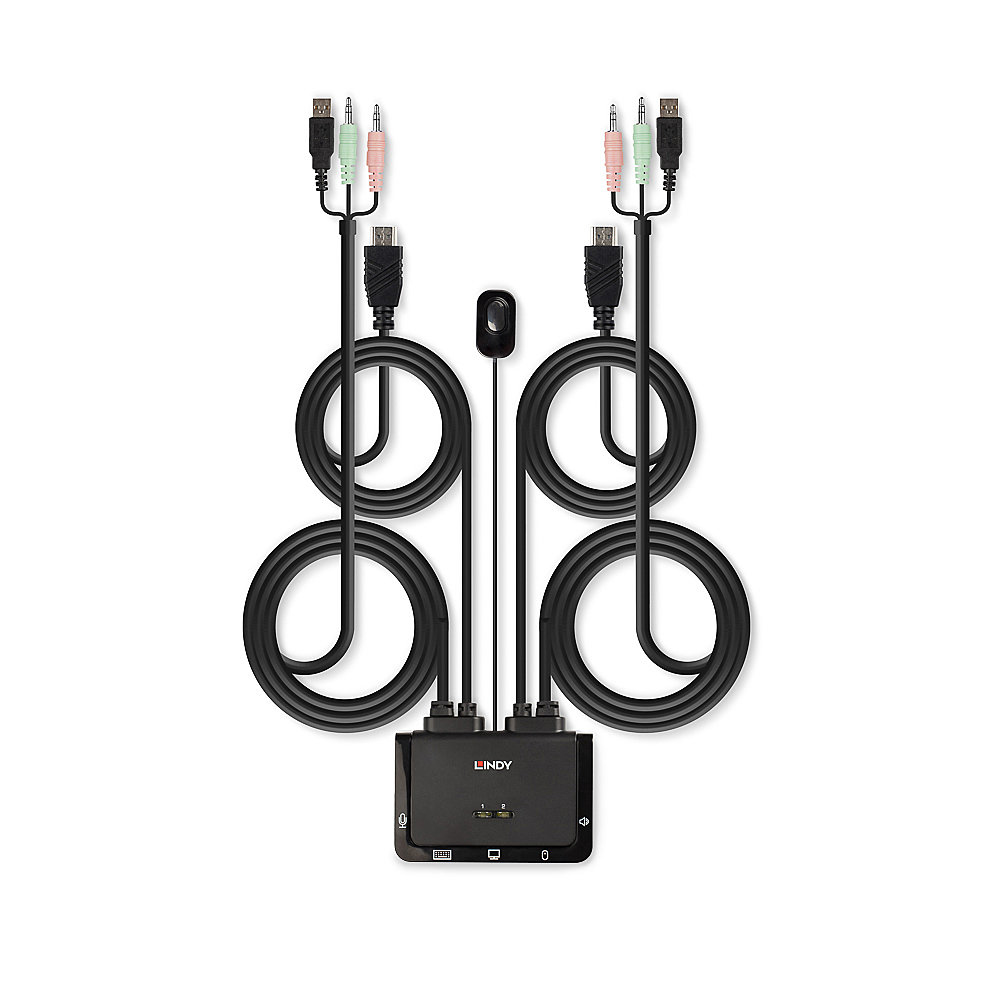 Lindy 2 Port HDMI 4K30, USB 2.0 and Audio Cable KVM Switch – image 3