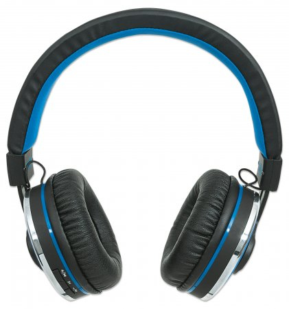 Manhattan Cosmos Headset Wired & Wireless Head-band Calls/Music Bluetooth Black, Blue – image 1