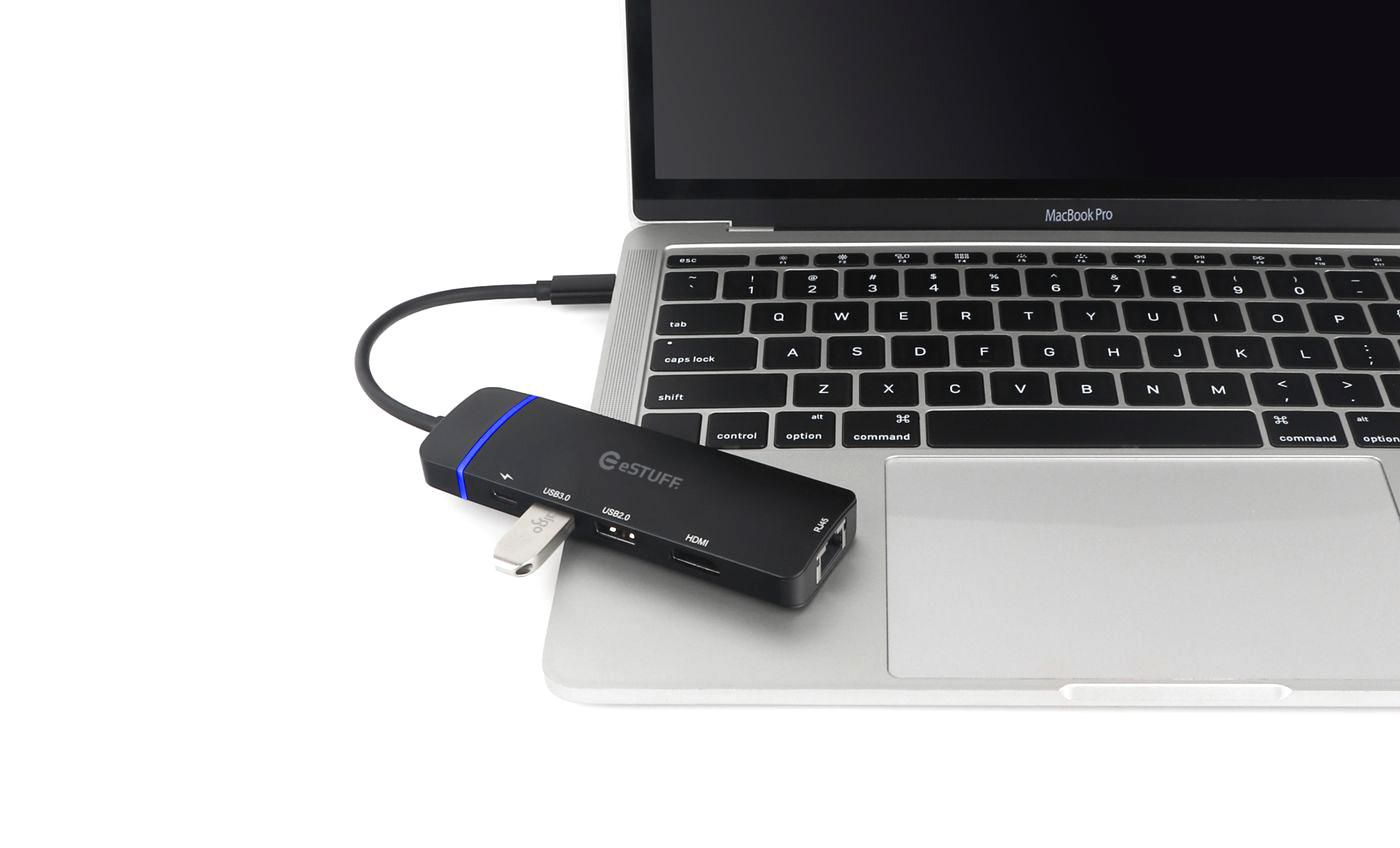 eSTUFF GLB235420 laptop dock/port replicator USB 3.2 Gen 1 (3.1 Gen 1) Type-C Black – image 2