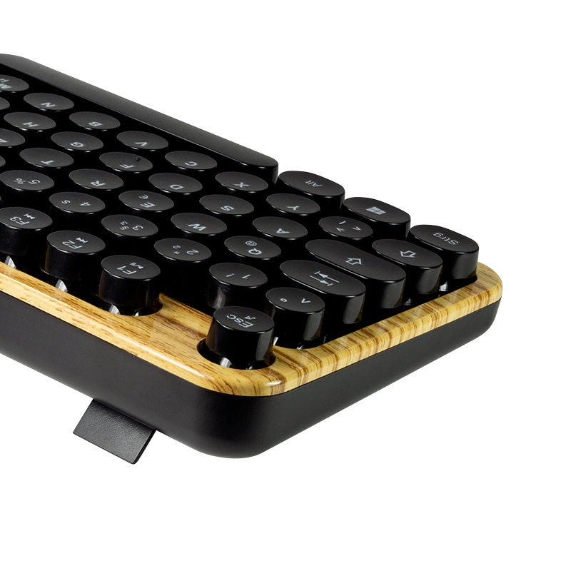 LogiLink ID0176 keyboard Mouse included Home RF Wireless QWERTZ German Black, Wood – image 4