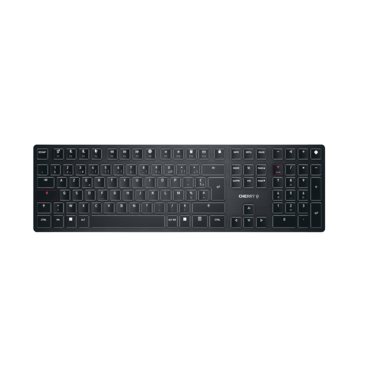 CHERRY KW X ULP keyboard Universal USB + RF Wireless + Bluetooth AZERTY French Black