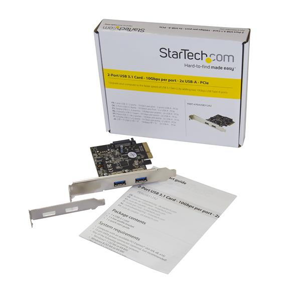 StarTech.com Discontinued and replaced by PEXUSB312A3 - 2-Port USB PCIe Card - 10Gbps USB 3.1 Gen 2 Type-A PCI Express Host Controller Card - USB 3.2 Gen – image 5