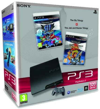 Sony Interactive Entertainment PS3 Slim 320GB + Sly Trilogy + Jak & Daxter Trilogy