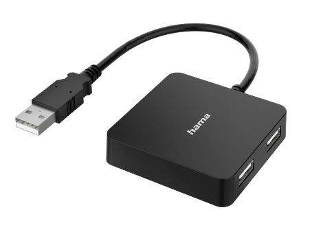 Hama 00300081 хаб-разветвитель USB 2.0 Type-A 480 Мбит/с Черный