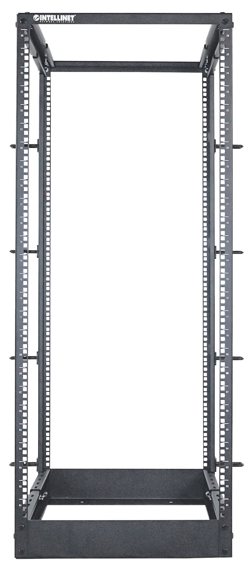 Intellinet 19" Network Rack - Open Frame (4-Post), 26U, Black, Flatpack, Max – image 4