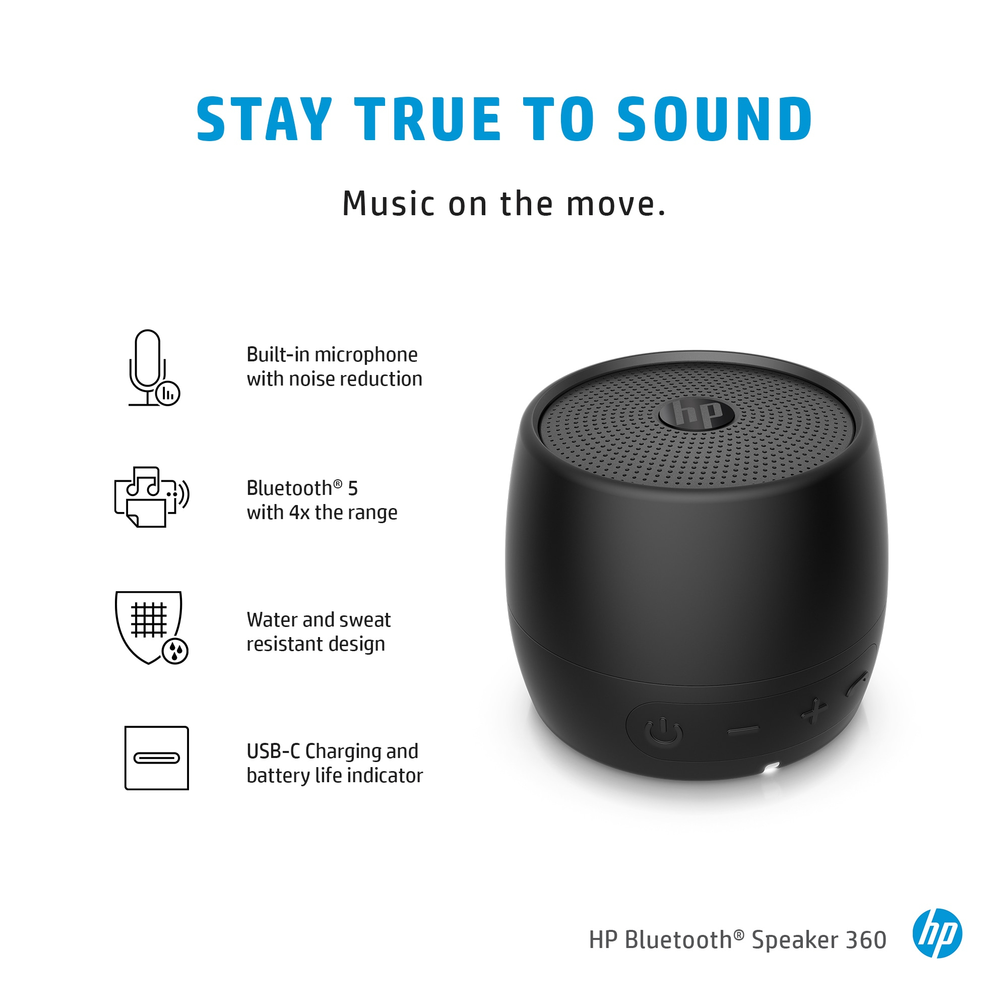 HP Black Bluetooth Speaker 360 image 6