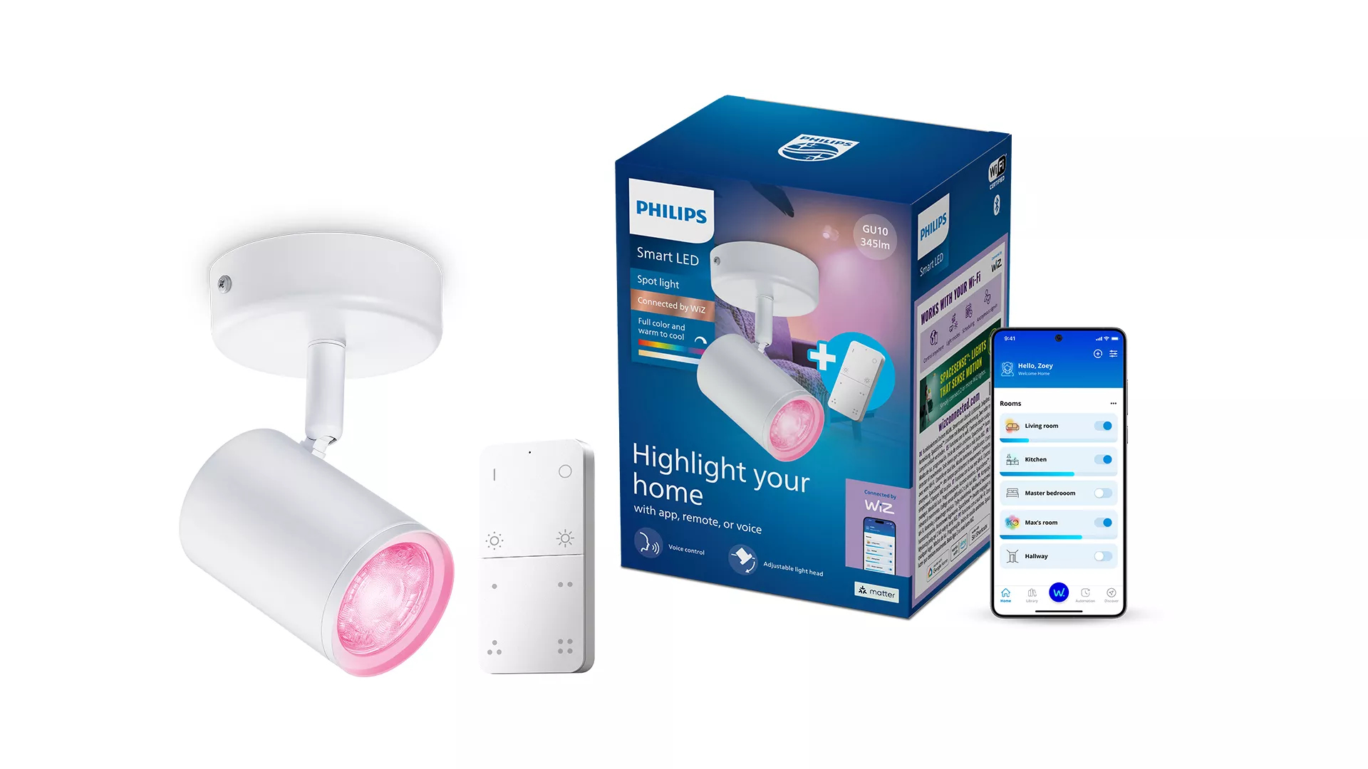 Philips by Signify Philips Smart Spotlight x1 with Remote Control, GU10, 345 lm, White – image 2