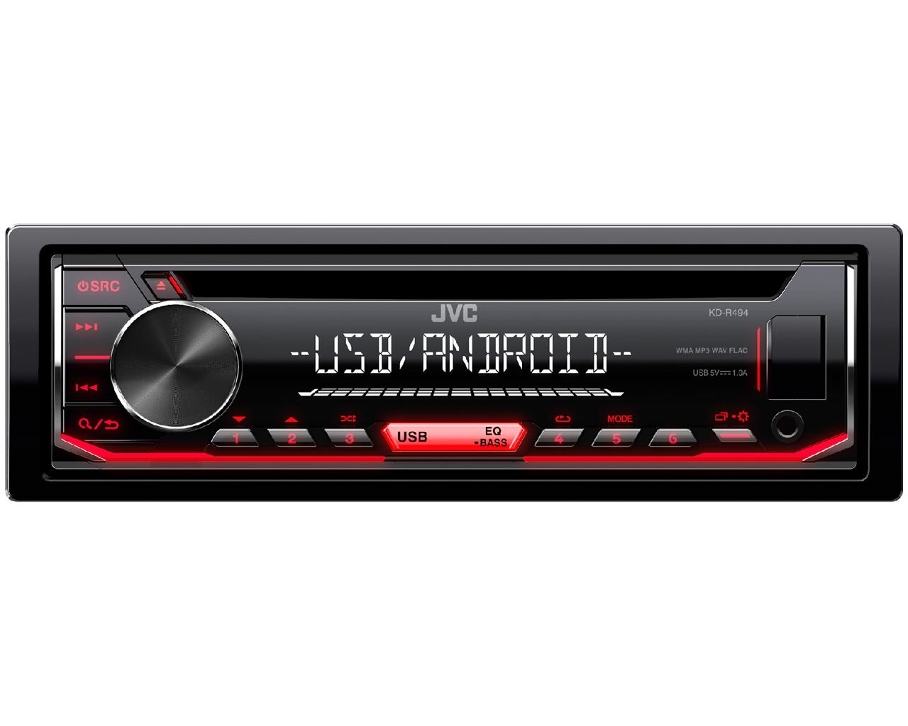 JVC KD-R494 car media receiver Black