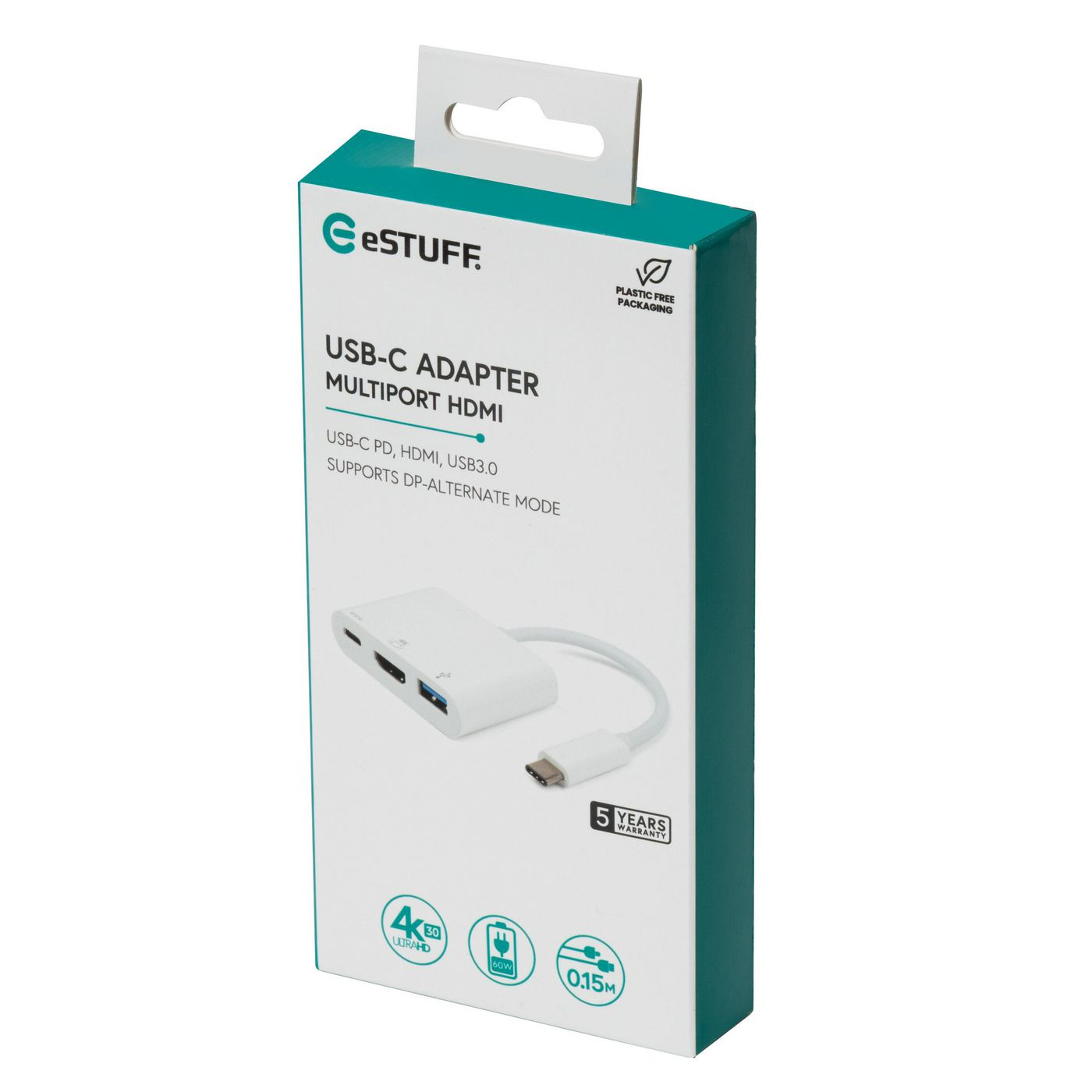 eSTUFF ES623001WH interface hub USB 3.2 Gen 1 (3.1 Gen 1) Type-C 5000 Mbit/s White – image 3
