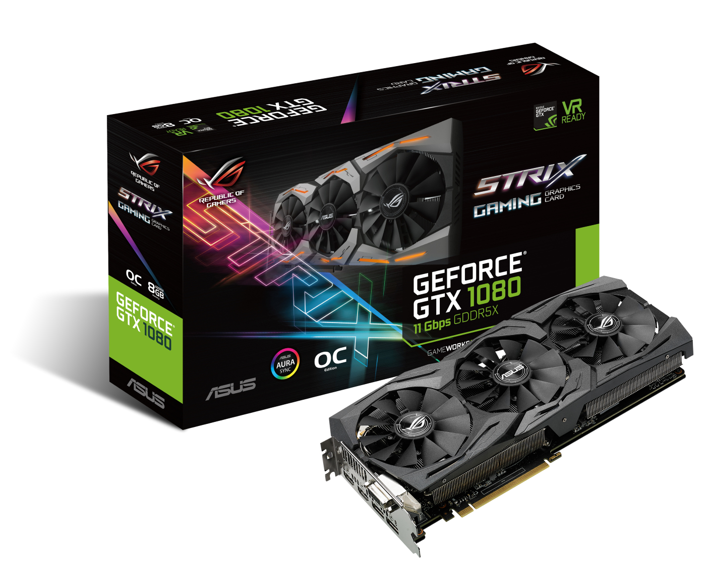 ASUS ROG-STRIX-GTX1080-O8G-11GBP NVIDIA GeForce GTX 1080