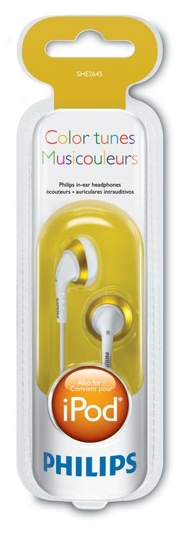 Philips SHE2645/27 headphones/headset Wired In-ear White, Yellow – image 2