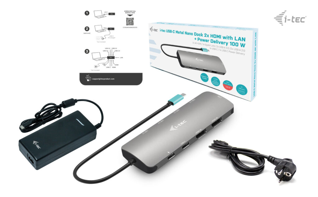i-tec Metal USB-C Nano 2x Display Docking Station with PD – image 6