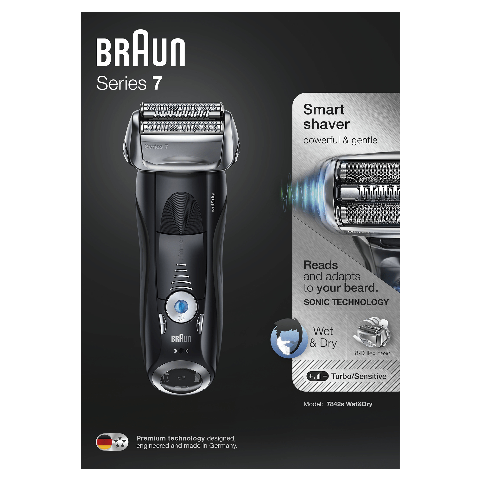 Braun Series 7 Electric Shaver For Men 7842s, With Travel Case – Black – image 1