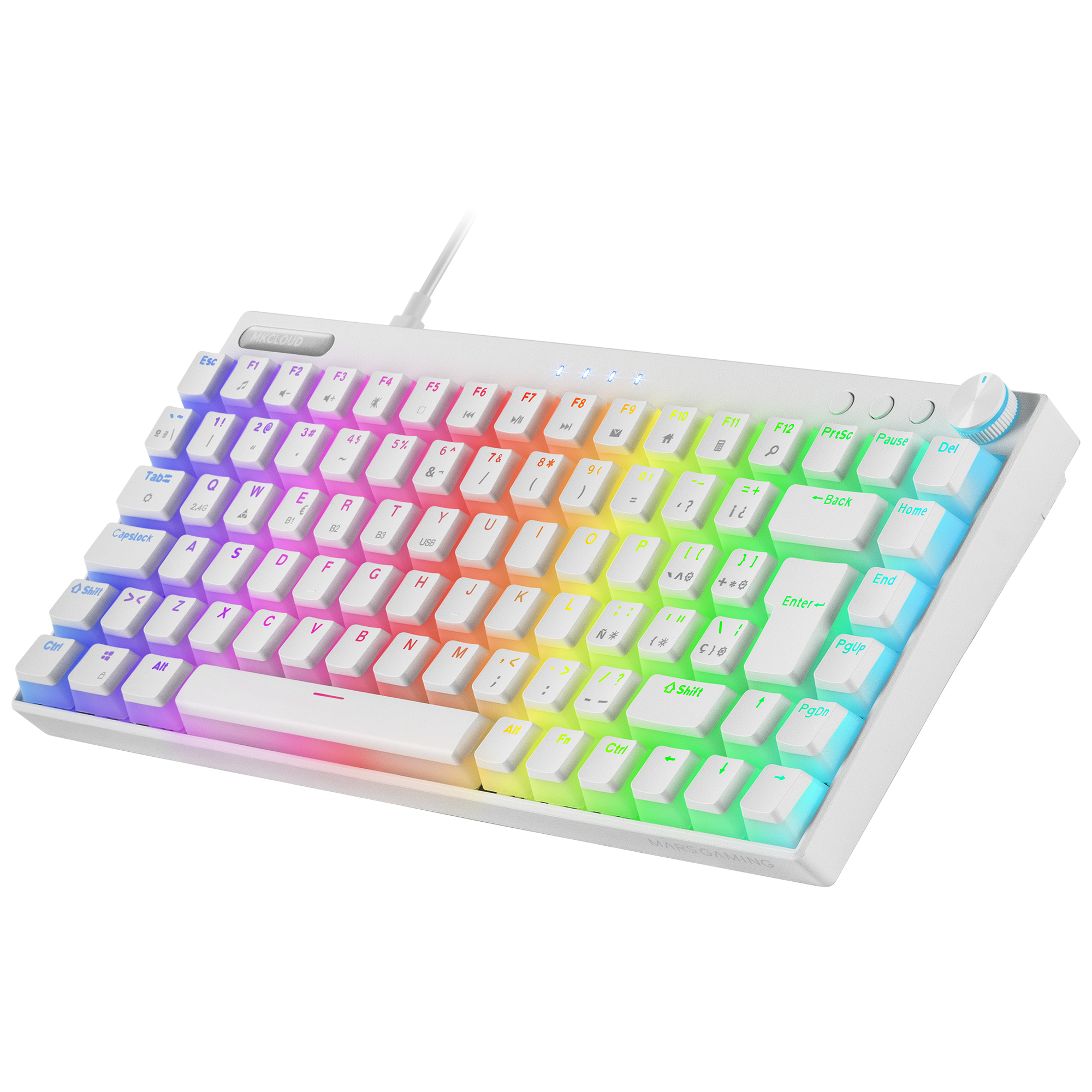 Mars Gaming MKCLOUD Wireless RGB Keyboard White Switch Red Portuguese – image 6