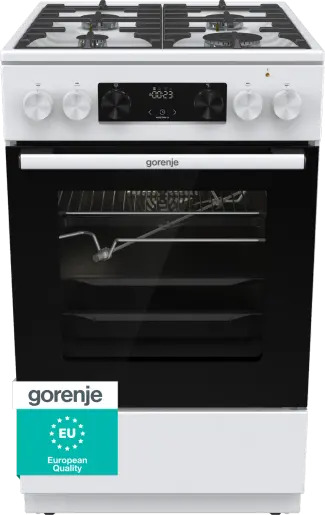G600 GKS5C75WF Freestanding cooker Electric Gas White, Black